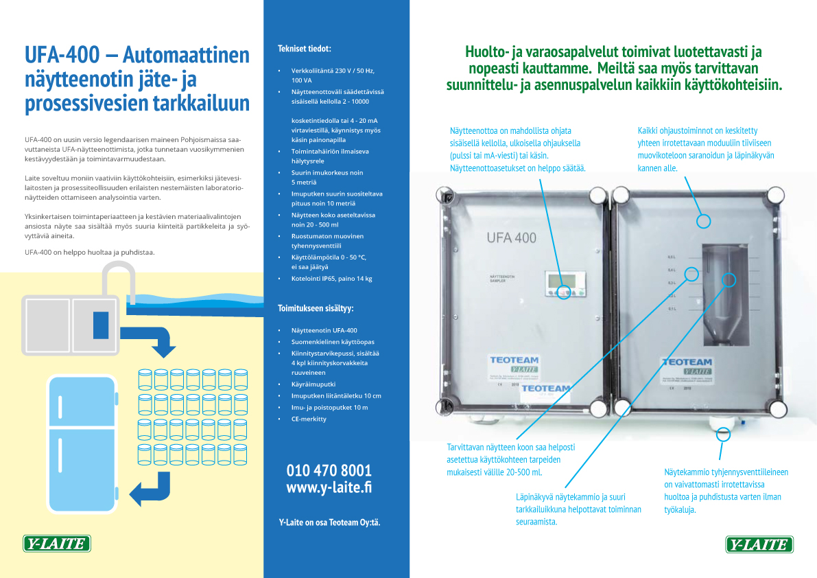 UFA-400 näytteenottimen esite